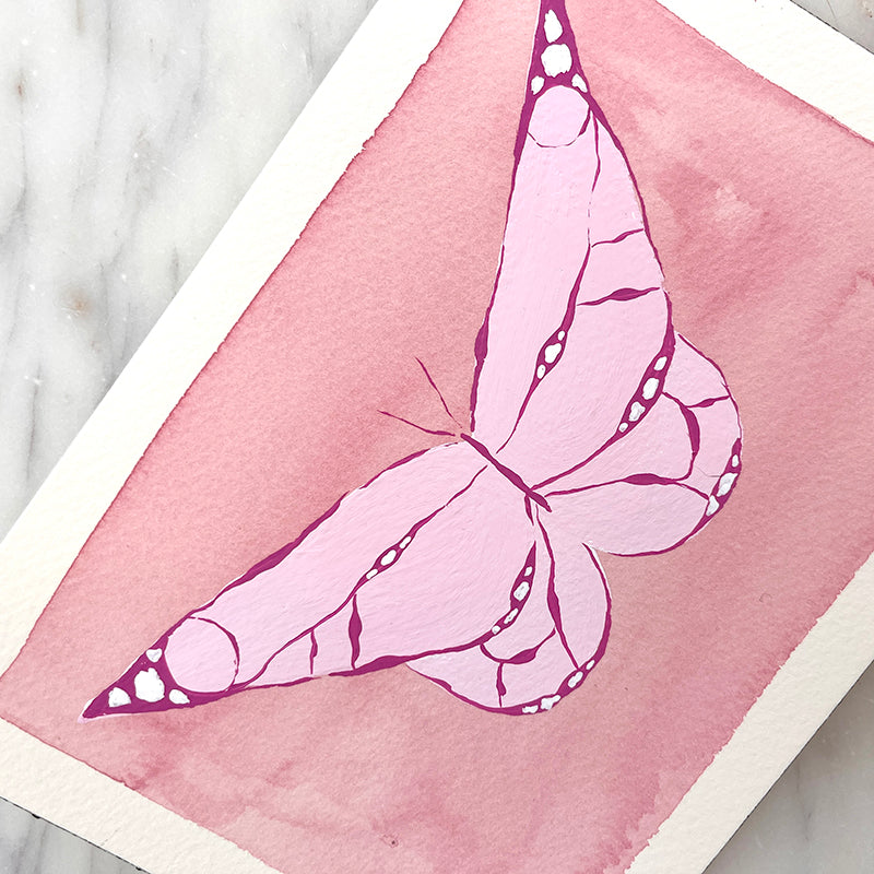 Pink Monarch Butterfly No. 02